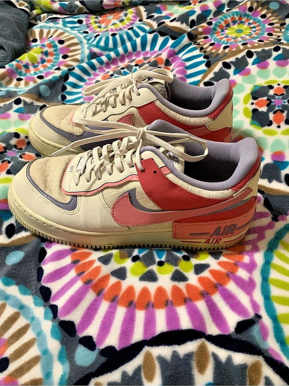 Nike Air Force 1 Shadow Coconut Milk Crimson Tint Shadow Sneakers in Pink &